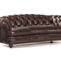 Randall Allan Leather Tufted Sofa